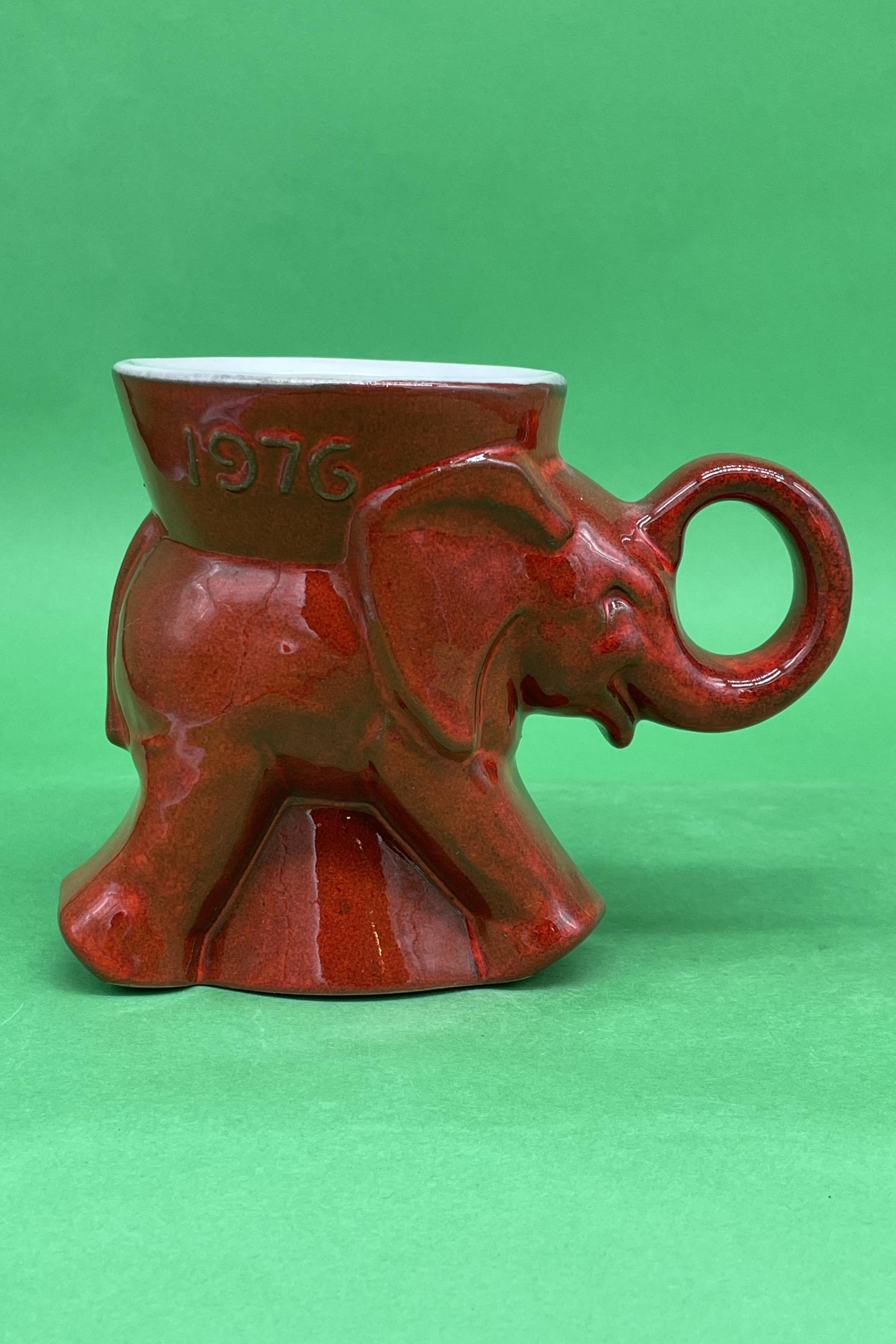 Elephant character jug Frankoma Pottery 1976